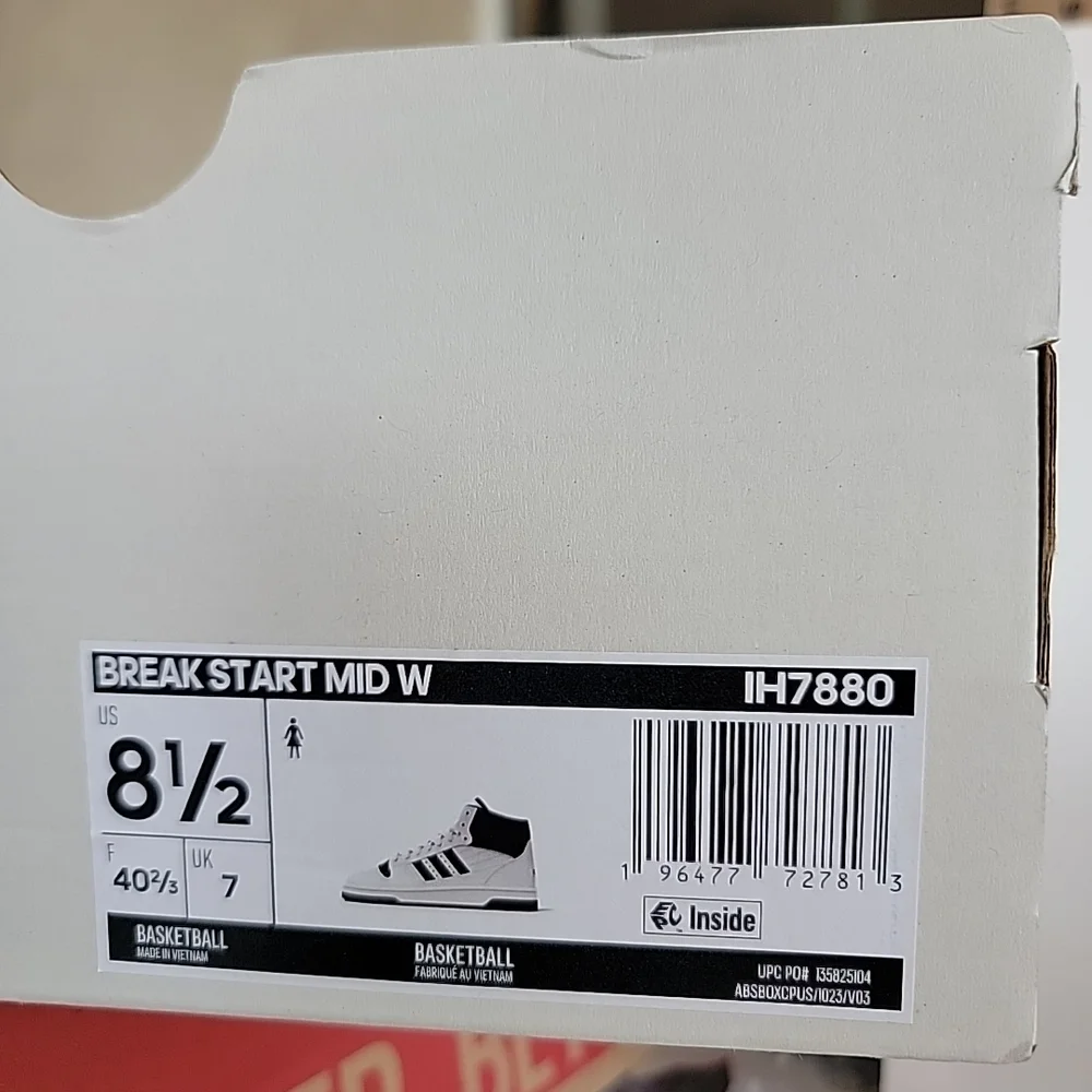 Adidas Break Start Mid IH7880 Black and White High-Top Womens Shoes